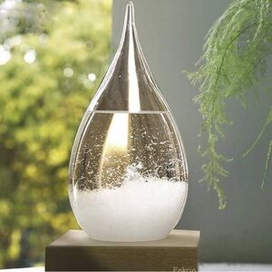 Storm Glass Weather Predictor, Weather Station Weather Forecaster with Wood Base